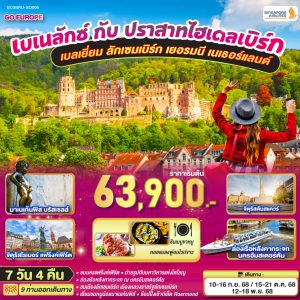 เบเนลักซ์ กับ ปราสาทไฮเดลเบิร์ก เบลเยี่ยม ลักเซมเบิร์ก เยอรมนี เนเธอร์แลนด์ 7 วัน 4 คืน BY (SQ)