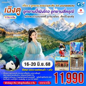 เฉิงตู อุทยานปี้เผิงโกว อุทยานสี่ดรุณี หมีแพนด้านอนเซลฟี่ ตูเจียงเยี่ยน ช้อปปิ้งซุนซีลู่ 5วัน 4คืน BY LION AIR (SL)