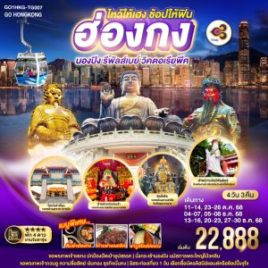 ไหว้ให้เฮง ช้อปให้ฟิน ฮ่องกง นองปิง รีพัลส์เบย์ วิคตอเรียพีค 4 วัน 3 คืน BY Thai Airways (TG)
