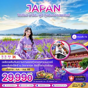 โตเกียว นาริตะ ฟูจิ ทุ่งลาเวนเดอร์ (อิสระฟรีเดย์ 1 วัน) 5D3N XJ