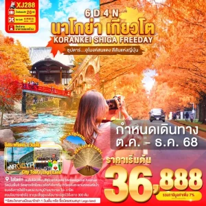 NAGOYA KORANKEI SHIGA KYOTO FREEDAY 6D4N BY XJ ซุปตาร์...อุโมงค์สนแดง สีสันแห่งญี่ปุ่น