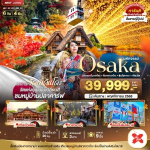 มหัศจรรย์ OSAKA นาบานาโนะซาโตะ ชิราคาวาโกะ ชินโฮทากะ เกียวโต 6D 4N XJ