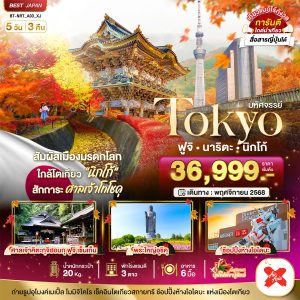 มหัศจรรย์...TOKYO ฟูจิ นาริตะ นิกโก้ 5D 3N XJ