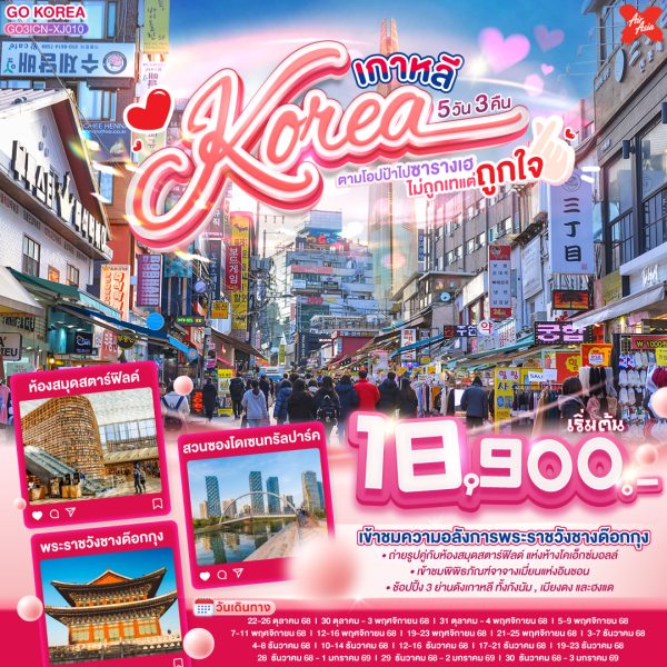 เกาหลี (KOREA) ตามโอปป้าไปซารางเฮ ไม่ถูกเทแต่ถูกใจ 5 วัน 3 คืน BY (XJ)
