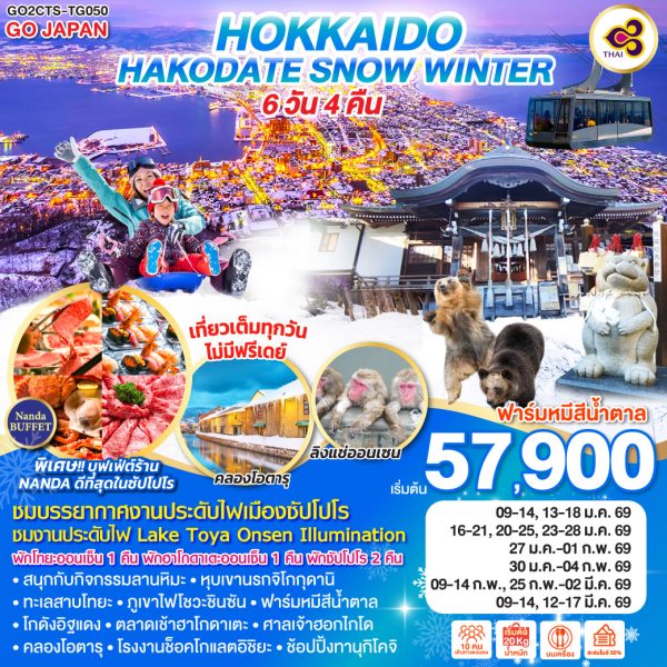 HOKKAIDO HAKODATE SNOW WINTER 6D 4N BY [TG]