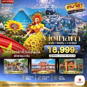 บินเหมาลำ ฉลองเทศกาลปีใหม่ ดานัง ฮอยอัน บาน่าฮิลล์ (เที่ยวบานาฮิลล์เต็มวัน) 4D3N SL